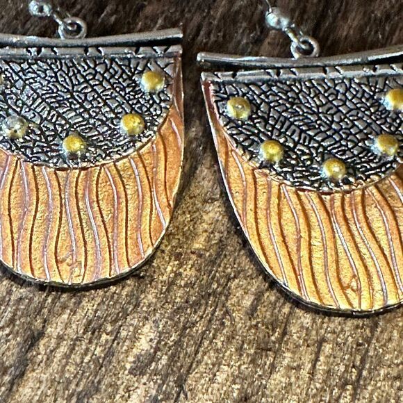 Handcrafted Bohemian Copper Dangle Earrings, Retro Ethnic Style , Gift Box - Picture 5 of 8